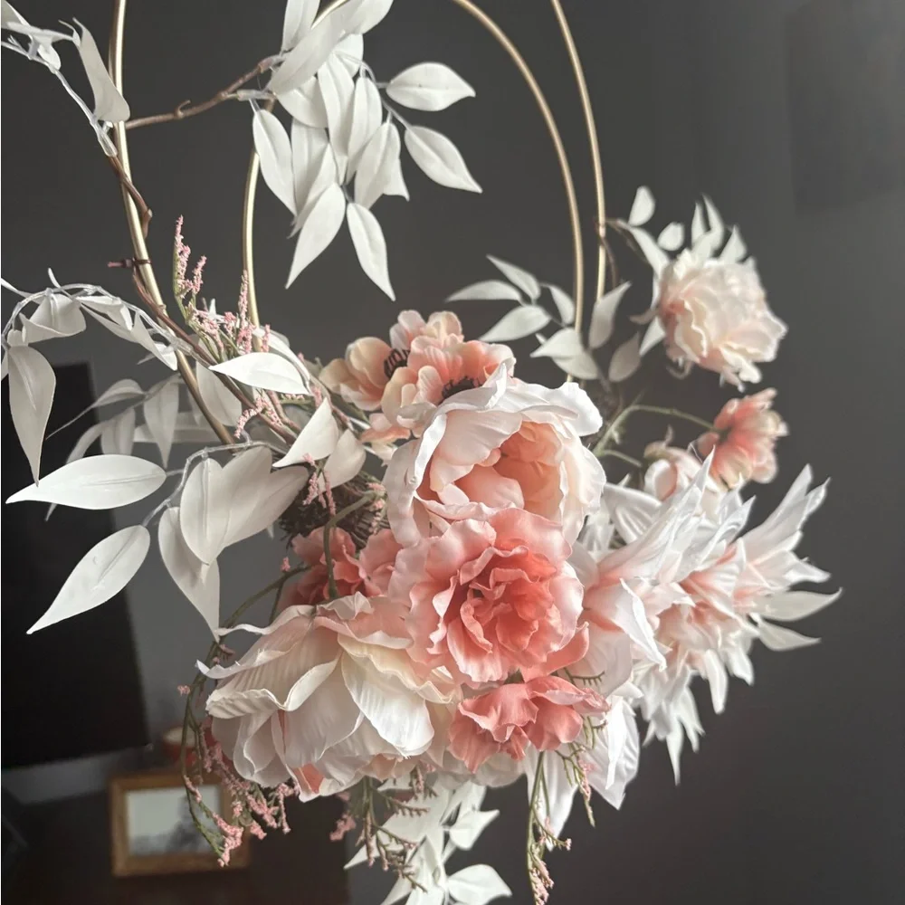 Blush Pink and White Floral Hoop Wreath | NEW with tags | Joanne Fabrics